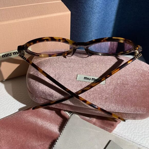 Miu Miu Black Oval Sunglasses w/ Gold Logo • Statement Luxe Vibes main image 7